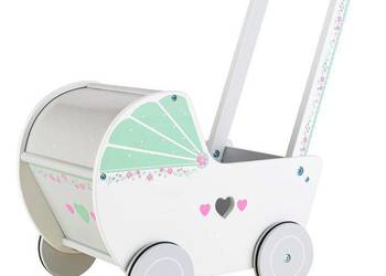 Drewniany wózek dla lalek pchacz chodzik ECOTOYS