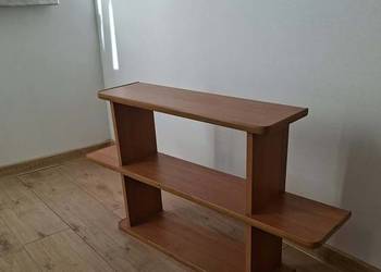 Półka wisząca na ścianę, 3 poziomy, geometryczna, jasny miodowy kolor