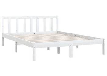 vidaXL Rama łóżka, biała, lite drewno sosnowe(SKU:810078)
