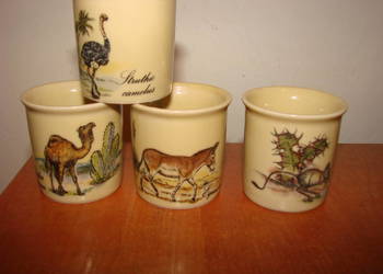 Wielbłąd, Osiołek, Podskoczek, Struś - ceramiczny kieliszek