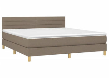 Łóżko kontynentalne z materacem taupe tkanina 160x200 cm WM-3133809