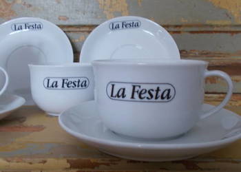 Zestaw Porcelanowych Filiżanek-La Festa-Lata PRL-Vintage