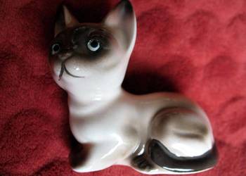 Kot - Syjamski kotek - Figurka mała - porcelana - 8 x 9 x 5 cm