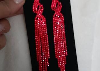 Kolczyki czerwone krysztalki