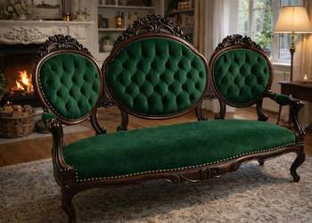 Zabytkowa sofa – po renowacji + tapicerka na zamówienie w cenie