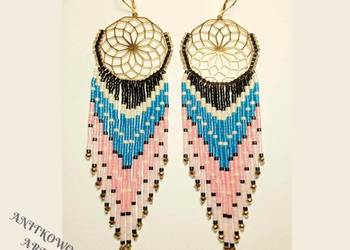 KOLCZYKI KORALIKOWE ŁAPACZ WIATRU