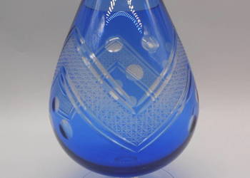 Stary Kryształowy Puchar / Wielki Kielich Koniakowy 17 cm – Kobalt