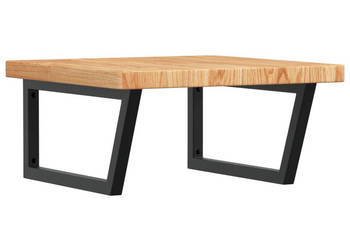 Półka ścienna pod umywalkę stal i lite drewno dębowe WM-3302495
