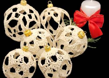 Bombki ażurowe ręcznie wykonane kpl.6szt