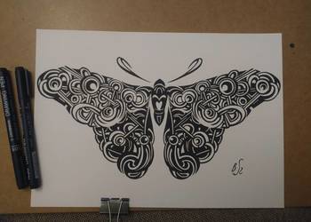 Rysunek: motyl - cienkopis, blok t. A4 250 g/m2