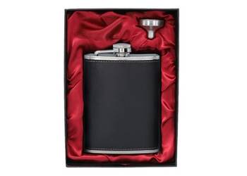 Piersiówka Stal Nierdzewna 8 OZ ok. 240ml Czarna w Opakowaniu na Prezent