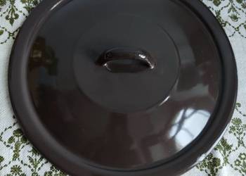 Pokrywka emaliowana brązowa na garnek, patelnię fi 30,7 cm Pokrywka emaliowana brązowa na garnek, patelnię fi 30,7 cm