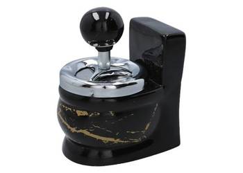 Czarna Popielniczka w Kształcie Kibelka Toalety Zamykana Obrotowa Gentelo