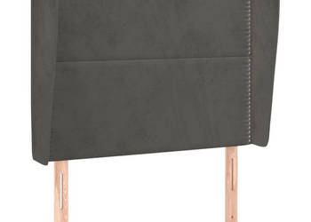 Zagłówek uszak ciemnoszary 83x23x118/128 cm aksamit WM-3117847
