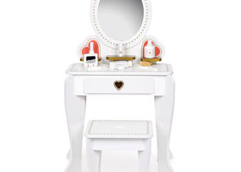 Toaletka dziecięca drewniana duża z lustrem dla dziewczynki ECOTOYS