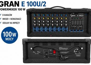 Powermikser GRAN E100U/2 100W | 8 kanałów | Mikser + Wzmacniacz | Polska pr