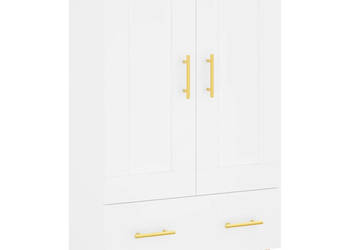 Wysoka szafka biała 695x31x115 cm materiał drewnopochodny WM-830308