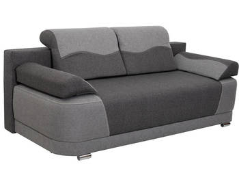 Kanapa Tapicerowana Szara VENUS Zaokrąglone Boki