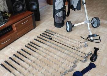 Kije Golfowe 15 sztuk z Wózkiem, Torba i Pokrowcami