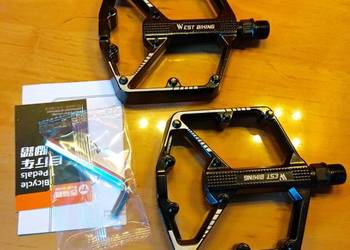 Pedały rowerowe platformowe duże nowe czarne lekkie