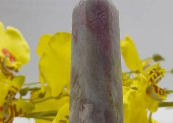 Obelisk stojący kryształ turmalin różowy z kwarcem 79mm #32