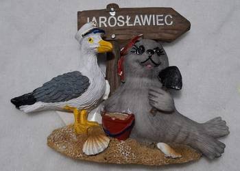 Magnes na lodówkę, Jarosławiec, Mewa, foka, 9x7cm (Kolekcje, magnesy)
