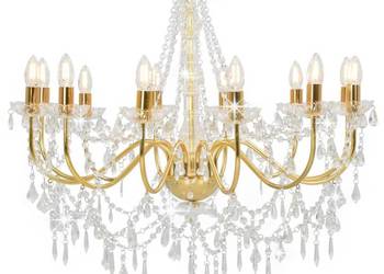 vidaXL Żyrandol z koralikami, złoty(SKU:281611)