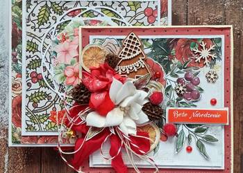 Kartka świąteczna, hand made, w pudełku Kartka świąteczna, hand made, w pudełku