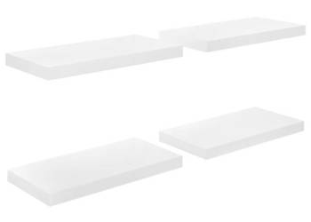 Półki ścienne 4 szt. wysoki połysk białe 50x23x38 cm MDF WM-323747