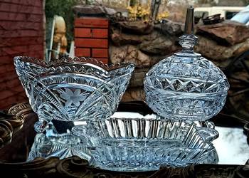 Zestaw kryształów ,gondola ,bomboniera ,taca