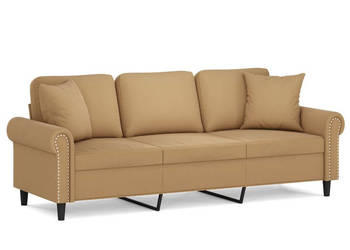 3-osobowa sofa z poduszkami brązowa 180 cm aksamit WM-3200962