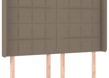 Zagłówek do łóżka z LED taupe 147x16x118/128 cm tkanina WM-3124050