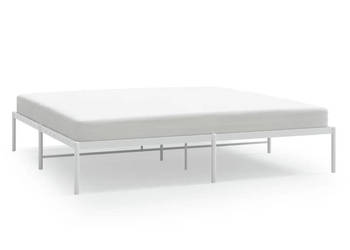 Łóżko Metalowe Białe Rama Łóżka Ze Stelażem Biała 193x203 cm WM-350919