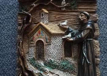 CreArt Włochy La Porziuncola św. Franciszek – ręcznie malowana płaskorzeźba