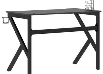 vidaXL Biurko do gier z nogami w kształcie K, czarne(SKU:325402)