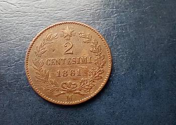 Stare monety 2 centesimi 1861 M Włochy