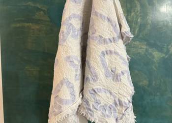 Chusta apaszka damska biało niebieska we wzory dzianina nowa bez metki