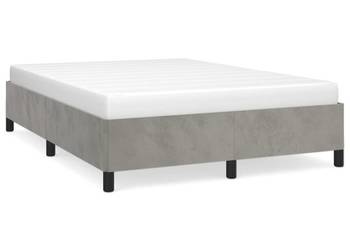 vidaXL Rama łóżka bez materaca, jasnoszara, 140x190 cm, aksamitna(SKU:34731