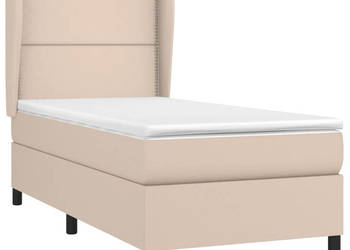 Łóżko kontynentalne z materacem cappuccino ekoskóra 90x190 cm WM-3128948