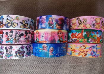 Wstążki rypsowe bajkowe Disney 25 mm