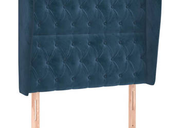 Zagłówek uszak ciemnoniebieski 93x23x118/128 cm aksamit WM-3118332