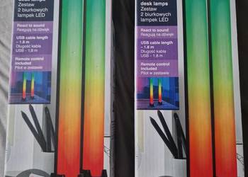 NOWY Zestaw 2 lampek LED RGB Lethe – pilot, ambient, reagują na dźwięk