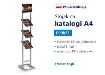 Stojak 3 poziomy na foldery i katalogii A4 - do salonów, sklepów i urzędów
