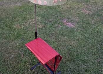 ORGINALNA  lampa z PRL ze stolikiem ,miejscem na gazety
