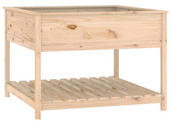 Donica z półką 1115x1115x81 cm lite drewno sosnowe WM-823801