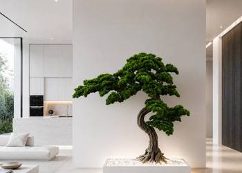 Sztuczne drzewko bonsai 180 x 210 cm - nowoczesna dekoracja pod schody / d…
