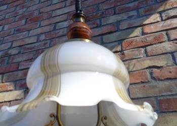 Żyrandol szklany metalowy holenderski z regulacją Lampa wisząca (480)