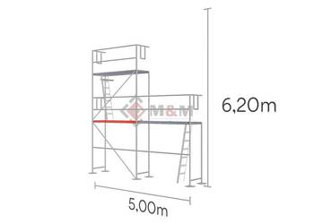 Rusztowanie elewacyjne na szczyt 26m2 Rusztowanie 5x6m podest drewno