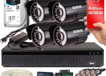 KOMPLETNY ZESTAW DO MONITORINGU 4x Kamera 5Mpx IR20, REJESTR