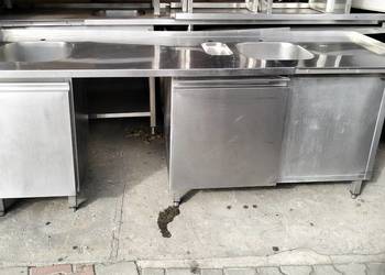Zlew 2-koorowy zabudowany gastronomiczny 233x70x90